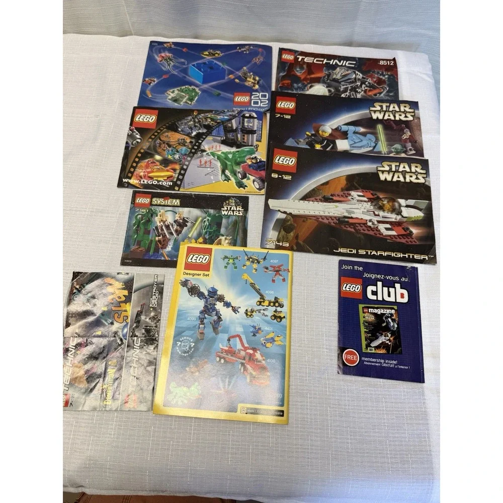 Vintage LEGO Instruction Manuals 9 Piece Lot Star Wars Technic 2000s Catalogs